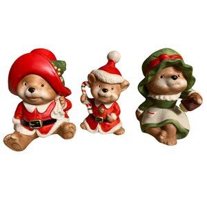 HOMCO Ceramic Christmas Bears # 5600 Set of 3